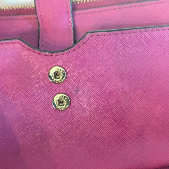 Michael Kors Fuchsia Jet Setter Leather Wallet – Double Zip - Picture 7 of 9